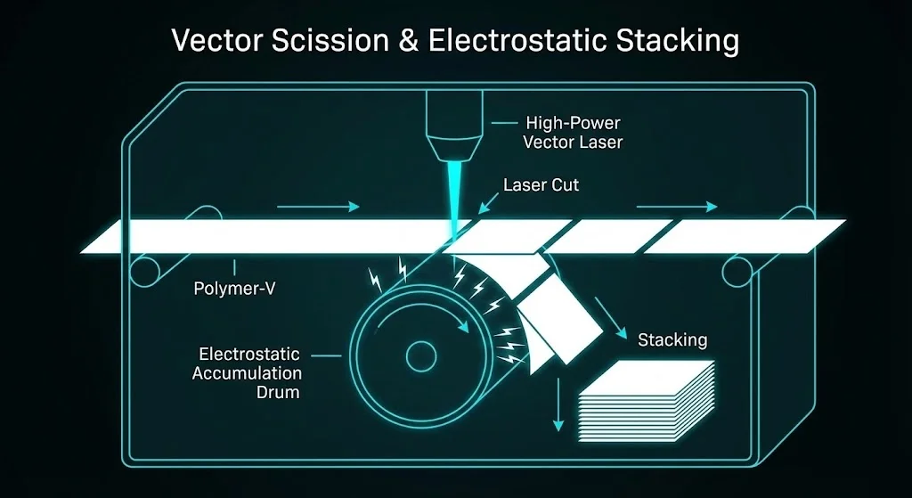 Laser Scission and Electrostatic Stacking